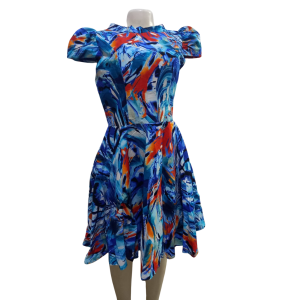 The Amara Flare Midi – Azure Swirl