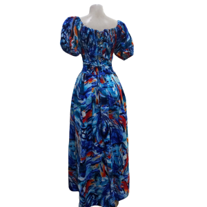 The Nia Smocked Maxi Dress – Ocean Swirl